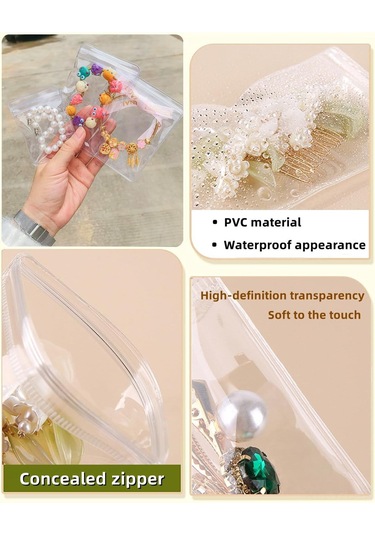 Yuntech01 Pvc Şeffaf Cüzdanlar, Zıplayıcı Fermuarlı, Çelik Parça Koruyucu, 48 Micron, 100 Adet, Çeşitli Boyutlar Şeffaf