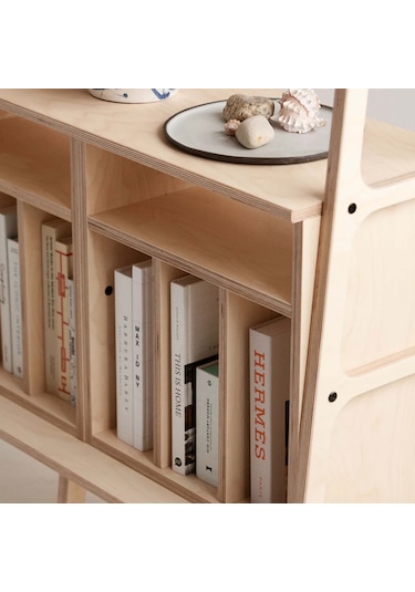 Woodesk Ocean, Ahşap Kitaplık Ve Raf Ünitesi, Natural Renk