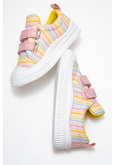 Mnpc Kız Çocuk Pudra Çizgili Sneaker Ayakkabı 25y2a10074862 Pudra Çizgili