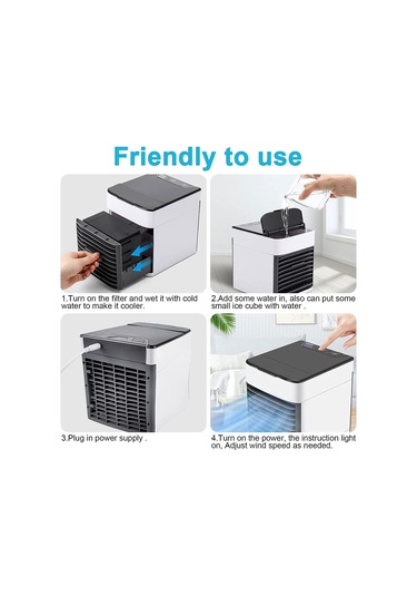 Samdoo Küçük Kişisel Soğutucu Fan - 3 Hızlı, Bladesiz, Su Tanklı, Usb İle Çalışan Mini Klima