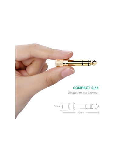 Ugreen Stereo 6.35Mm Erkek Jack 3.5Mm Dişi Jack Çivi Gitar Çeviri