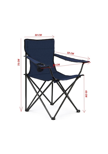Walke Katlanabilir Taşıma Çantalı Kamp - Piknik - Plaj Sandalyesi 2'li - Mavi
