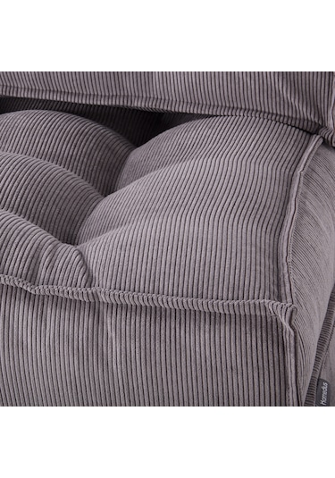 Homedius Mocca Fitilli Kadife Çift Kişilik Katlanır Yatak Olabilen Koltuk-gri Gri