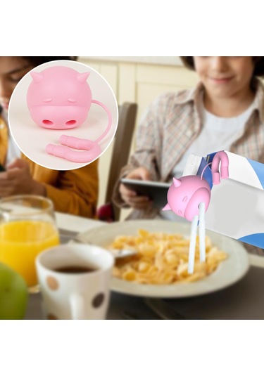 Suntek İnek Meme Sütü Karton Kapağı Komik Kutulu Süt Pembe