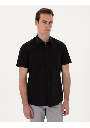 Pierre Cardin Erkek Siyah Gömlek Kısa Kollu 50307003-vr046 Siyah