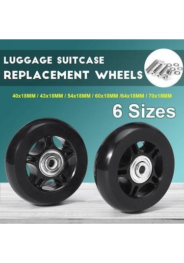 2 Adet Sessiz Tramvay Kutusu Seyahat Kutusu Evrensel Tekerlek Lastik Tekerlek Seyahat Kutusu Rulman Tamir Kiti 60mm 24mm