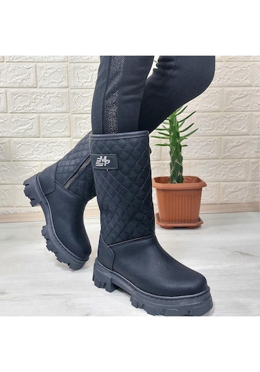 M.p One 3145 Siyah İçi Kürklü Fermuarlı 29cm Kız Çocuk Çizme 001