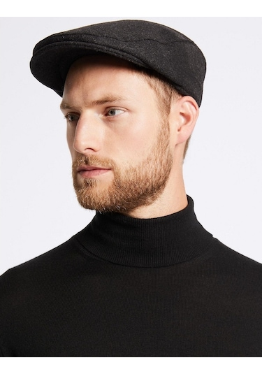 Superstorm Erkek Kasket %60 Yün Flat Cap Driver Şapka