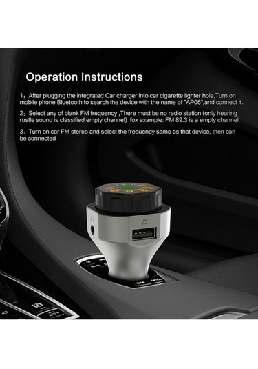 Sones Araba Mp3 Çalar Araba Fm Verici Bluetooth 4.2 Tf Kart/u Disk Aux