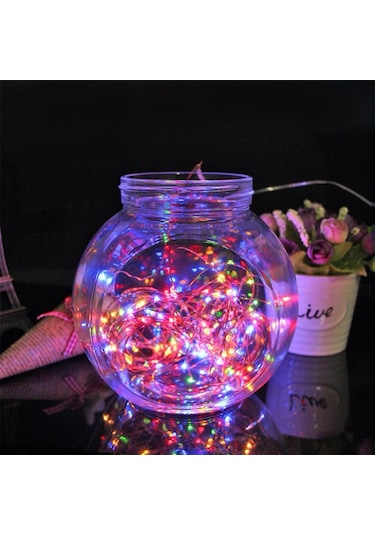Pilli Renkli Peri Led Işık Dekoratif Aydınlatma 5 Metre Rgb  Led