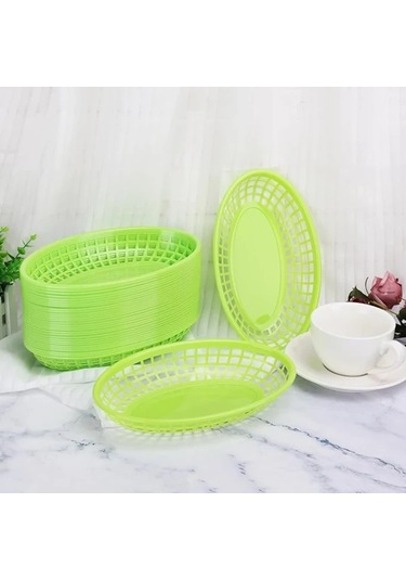 Chuangyinshop 5 Adet Sarı Yeniden Kullanılabilir Izgara Fast Food Servis Sepeti Sarı