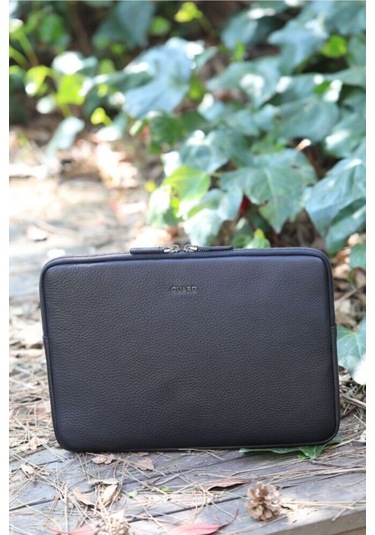 Guard Siyah Deri Clutch Çanta Çok renkli