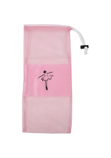 Taşınabilir File Dans Ayakkabısı Çantası Nefes Alabilen Saklama Kesesi Kız Çocuk Bale Düzenleyici Çantalar İpli Ayakkabı Keseleri Pembe