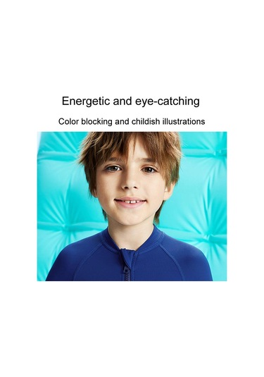 Dıve & Saıl Çocuk Açık Hava Güneş Kremi Hızlı Kuruyan Mayo Uzun Kollu Tek Parça Şnorkel Takım Elbise Mavi