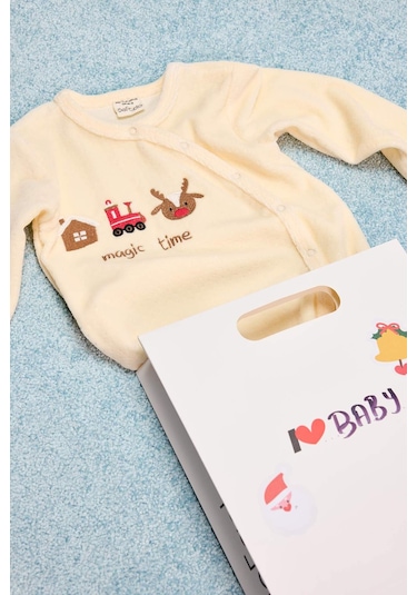 DeFacto Erkek Bebek Yenidoğan Yılbaşı Temalı Uzun Kollu Çıtçıtlı Kadife Tulum D6510A524WNER233 Ekru DeFacto Erkek Bebek Yenidoğan Yılbaşı Temalı Uzun Kollu Çıtçıtlı Kadife Tulum D6510A524WNER233 Ekru