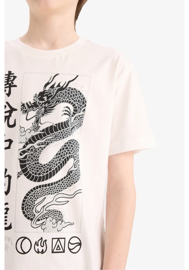 DeFacto Erkek Çocuk 2'li Takım Baskılı Kısa Kollu Tişört Beli Lastikli Şort F1230A825SMWT32 DeFacto Erkek Çocuk 2'li Takım Baskılı Kısa Kollu Tişört Beli Lastikli Şort F1230A825SMWT32