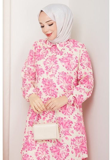 Bestenur Telya Dokuma Viskon İkili Takım 1578 - Pembe Pembe