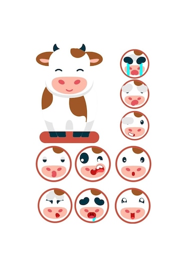 İnek Sticker Set