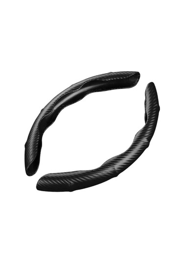 Kaymaz Direksiyon Simidi Yükseltici Kılıfı Karbon Fiber Araba Direksiyon Simidi Tutacakları Kılıfı Siyah