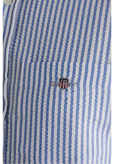 Gant Erkek Mavi Regular Fit Klasik Yaka Çizgili Gömlek-14901