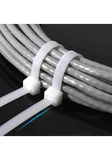 Master 505354 Plastik Kablo Bağı Cırt Kelepçe 3.6x200 Mm Beyaz 100 Adet