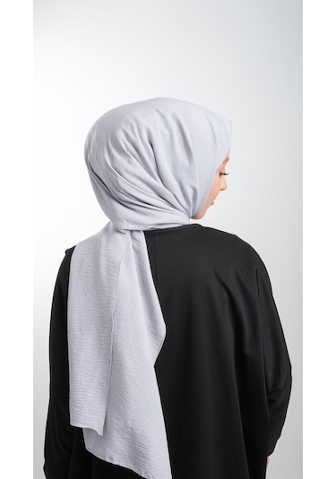Hürrem Bone 202105_15 Pamuk Düz Klasik Caz Şal Gri