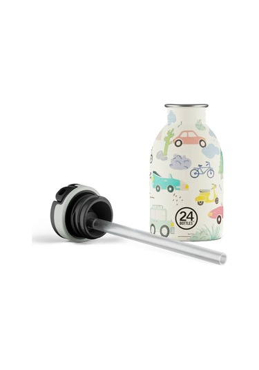 Kids Bottle Adventure Friends Pipetli Paslanmaz Çelik Çocuk Su Matarası 250 Ml Renkli