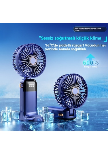 Elde Taşınabilir Şarj Edilebilir Sessiz Küçük Yelpaze-pembe
