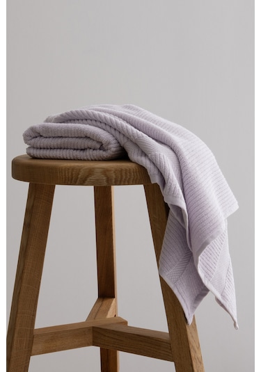 Ivory Lila Fitilli Mikro Fiber %100 Pamuk 2li El Yüz Havlusu Seti Lila