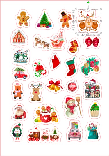 Christmas Temalı Sticker Cam Duvar Telefon Tablet Yılbaşı Çok Renkli