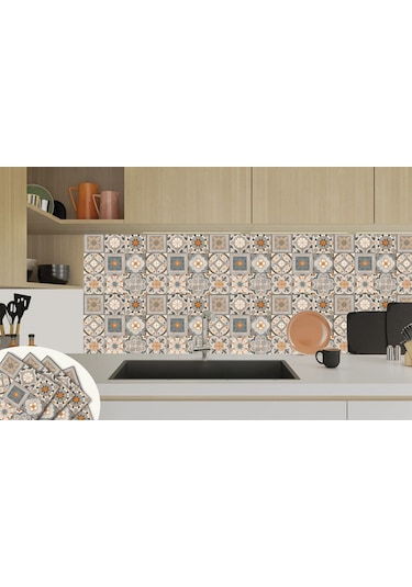 Tink KENDİNDEN YAPIŞKANLI APRİCOT DESENLİ PVC KARO 30X30