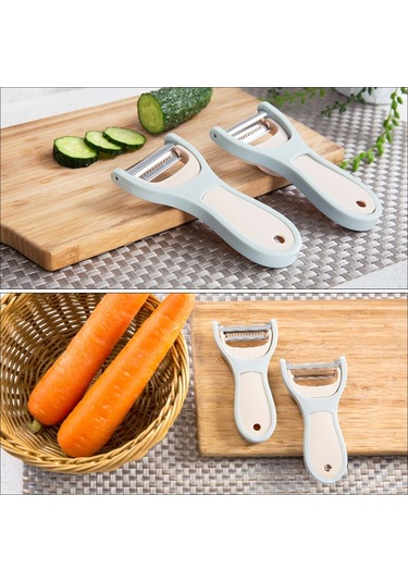 Meyve Sebze Soyucu Planer Patates Havuç Mutfak Aracı Bej , Boyut:meyve Sebze Soyucu Planer Bej Mavi