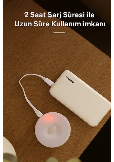 Jasper Jpr-010 Hareket Sensörlü Sarı Led Lamba Mıknatıslı & Şarjlı, Kablosuz Aydınlatma Beyaz
