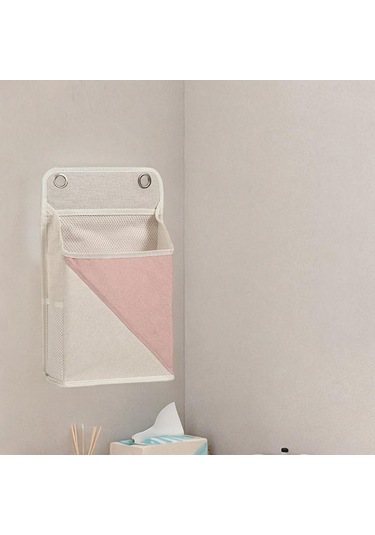 Suntek Duvara Asılan Düzenleyici Çanta Yurt Odası Mutfak Pembe