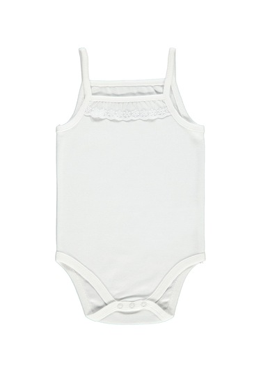 Civil Baby Kız Bebek Çıtçıtlı Badi 3-9 Ay Beyaz 14587140513Y Beyaz