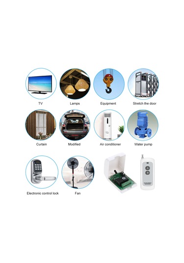 Geeksen 12v Dc 2 Kanal Kablosuz Kumanda Kontrol Cihazı, 500m Menzil, 1527 Kodlu Öğrenme Tipi Alıcı, 1 Adet Kumanda Pil Yok - Ak-rk02s-12b