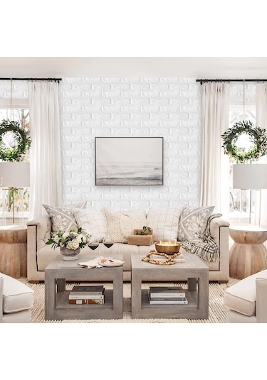 Renkli Duvarlar Kendinden Yapışkanlı Esnek Sünger Tuğla Duvar Kağıdı Paneli