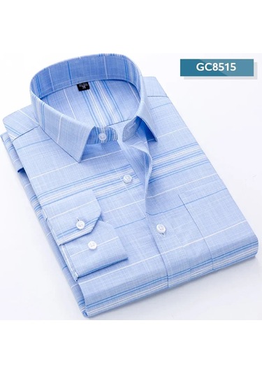 Snapbuy 2024 Erkek Slim Fit Baskılı Gömlek Uzun Kollu Rahat İş Elbisebej Bej