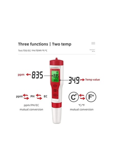 Dancemonkey 4'ü 1 Arada Dijital Su Kalite Cihazı: Ph/tds/ec/sıcaklık Ölçer