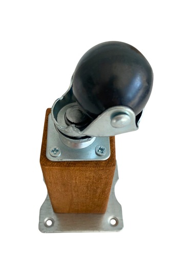 Kale Ahşap Top Tekerli Ayak Mobilya Masa Dolap Tekerli Ayağı Frensiz 12cm Ceviz 1 Adet Kayın Ceviz