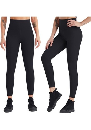 Tongxida Hava Kuvvetleri Mavisi Kadın Yoga Tayt Pantolonu - Yüksek Bel Kalça Kaldırma Koşu Fitness Spor Tayt Mavi