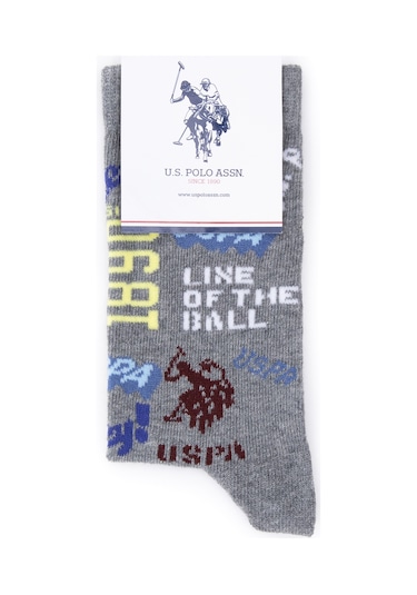 U.s. Polo Assn. Erkek Çocuk Gri Melanj Çorap Soket 50299294-vr086 Gri Melanj