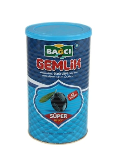Bağcı Az Tuzlu Gemlik İri Boy Siyah Zeytin Teneke 800 G