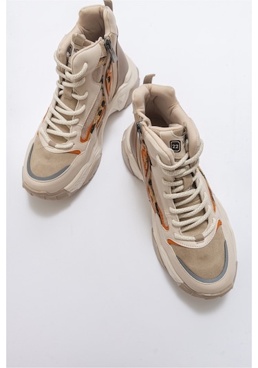 Luvishoes Olıvıa Bej Desenli Kadın Spor Bot Bej