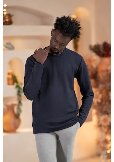 Paul Martin Modal Esnek Kumaş Regular Fit Mevsimlik Sweatshirt Lacivert
