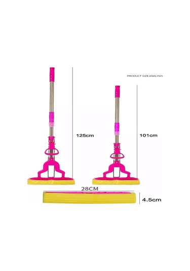 Kelebek Sıkma Mekanizmalı Mikrofiber Mop Sünger Sıkmalı Mop