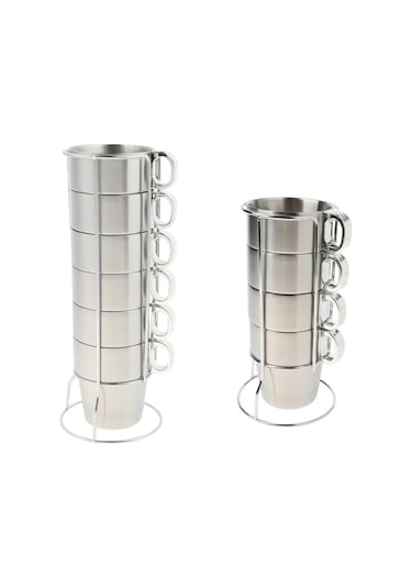 Homyl 1 Takım Paslanmaz Çelik Çift Yalıtımlı S-gümüş Gümüş