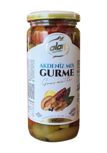 Alan Zeytinleri Akdeniz Mix Gurme Yeşil Zeytin 450 G