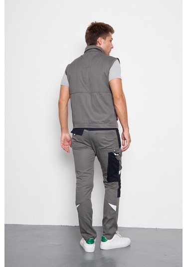 Orange Safety Gri Takım Berlin Harman Karışımı Yelek + Pantolon 001