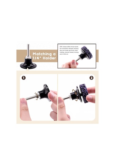 Kosona 2" Hızlı Değiştirmeli 3 Renk Roloc Zımpara Diski Seti - 15 Parça - Pas Ve Boya Çıkarma İçin